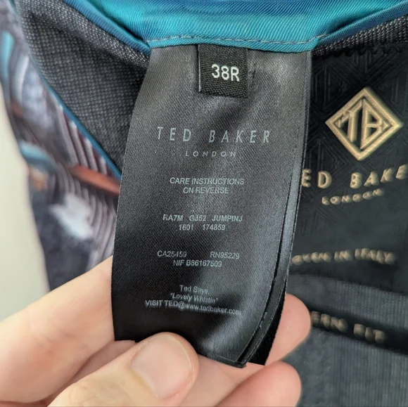 Ted Baker London Men's Modern Fit Blazer Grey Check Wool‎ Apothecary - Picture 15 of 16